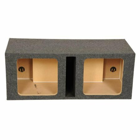Q POWER 12 in. Dual Square Vented Subwoofer Speaker Enclosure Box, Black HD212 VENT SQ
